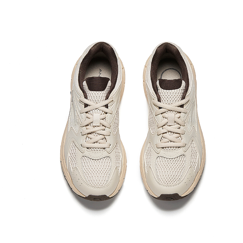Anta Height Increasing Lightweight Breathable Low top Casual City Commuting Running Shoes Women’s Brown Gray