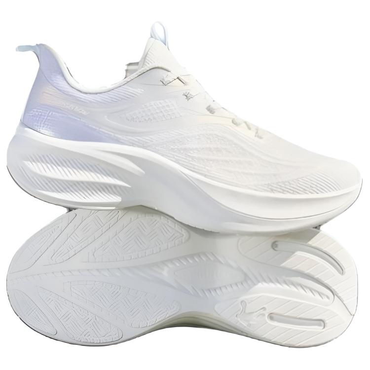 QIAODAN Abrasion Resistant Breathable Height Increasing Low top Casual Sprint Running Shoes Women’s Beige Purple