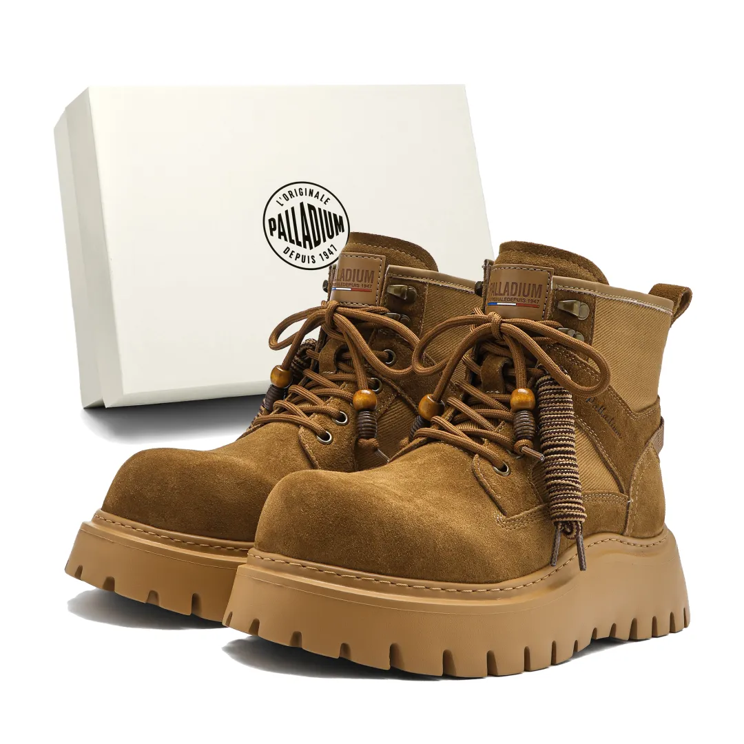Palladium Combat Boots Unisex Khaki, Yellow Brown