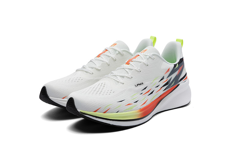 LPMX Abrasion Resistant Breathable Low top Running Shoes Men’s White Black Orange Red