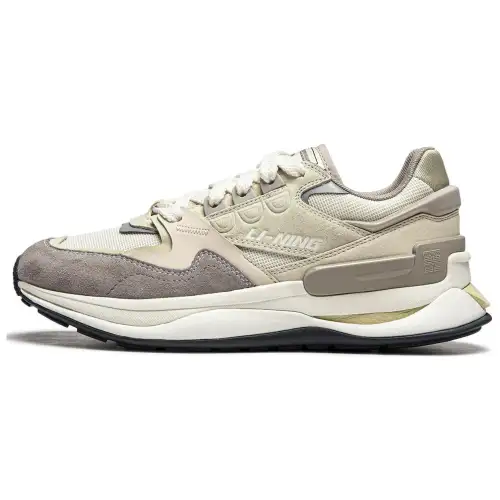 Li Ning Sports Life Collection Cushioning Slip Resistant Abrasion Resistant Low top Casual Shoes Men's Gray