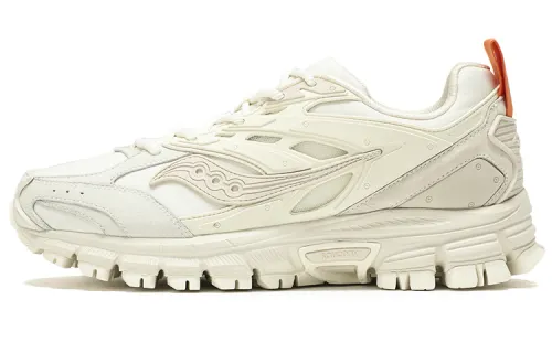 Saucony Textile, Leather Slip Resistant Abrasion Resistant Low top Running Shoes Unisex White