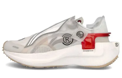 Li Ning Paris Fashion Week Slip Resistant, Abrasion Resistant, Breathable Low top Running Shoes Unisex White Gray