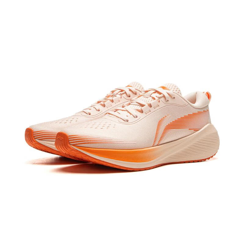Li Ning Slip Resistant Abrasion Resistant Low top Casual Running Shoes Women’s Beige Orange