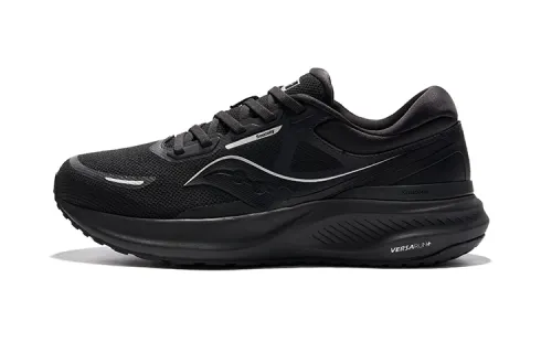 Saucony Comfortable And Breathable Fabric Cushioning Low top Running Shoes Unisex Black