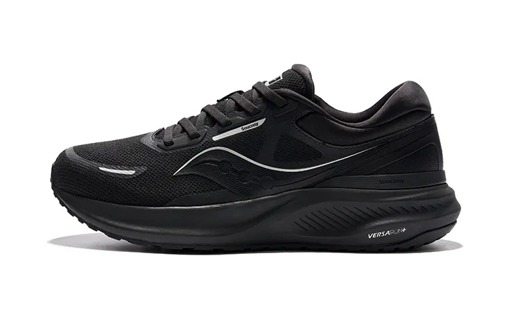 Saucony Comfortable And Breathable Fabric Cushioning Low top Running Shoes Unisex Black