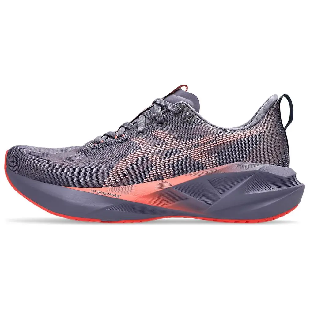 ASICS NOVABLAST 5 Comfortable Breathable Low top Long Distance Running Shoes Men's Gray Purple
