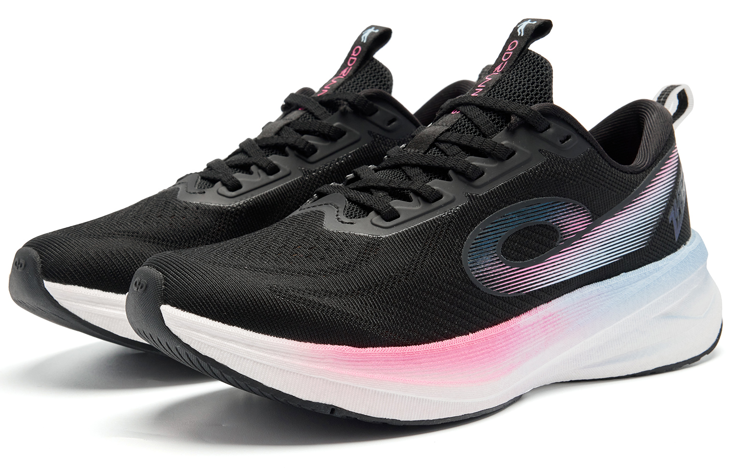 QIAODAN Speed 3LITE Anti Slip Wear Resistant Low Top Casual Running Shoes Women’s Black Shimmer Pink