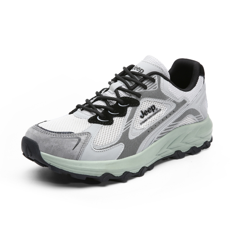 Jeep Textile, Synthetic Leather Cushioning Abrasion Resistant Height Increasing Low top Casual Running Shoes Unisex
