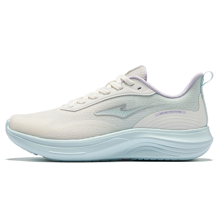 Erke Yun Yi Cushioning Breathable Rebound Low top Casual Running Shoes Women’s White Well Sky Blue