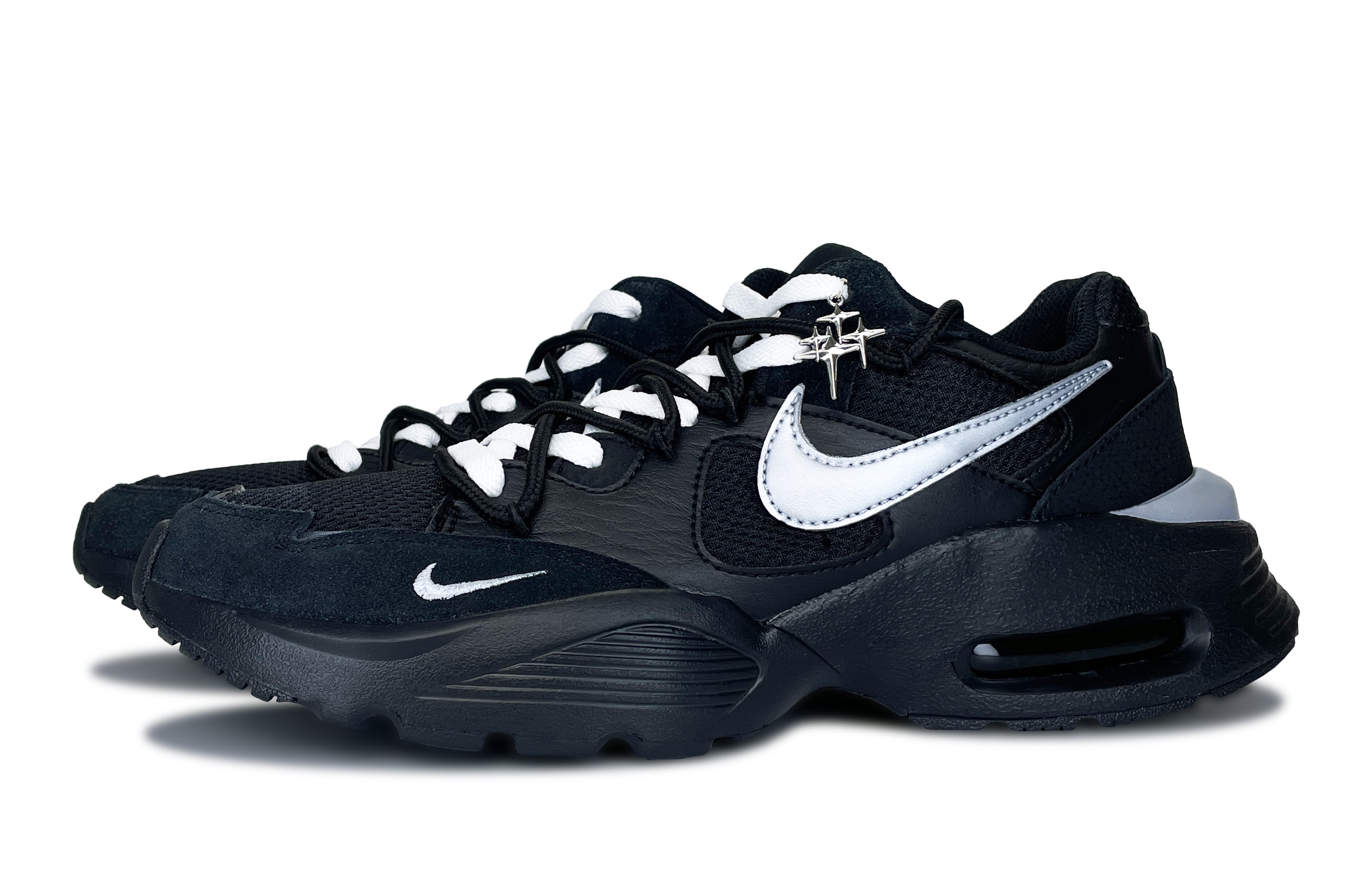 Nike Air Max Fusion Abrasion Resistant Low top Running Shoes Men’s Black Silver