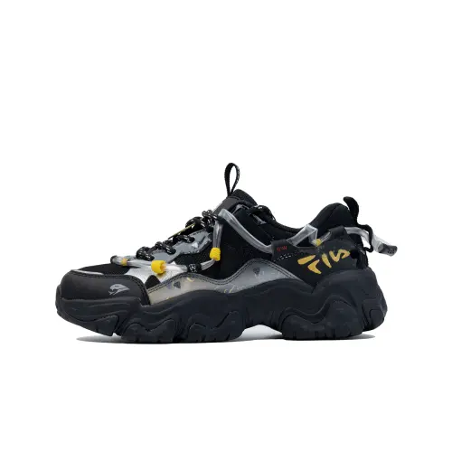 FILA FLUID 5 Abrasion Resistant Abrasion Resistant Low top Running Shoes Men's Black Yellow
