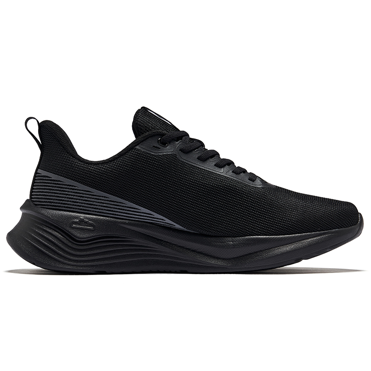 Erke Flying Speed 2 Cushioning Rebound Lightweight Breathable Low top Casual Running Shoes Men’s Pure Black
