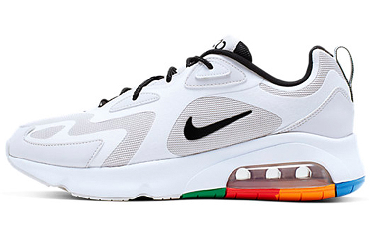 Nike Air Max 200 Comfortable Low Top Casual Running Shoes Men's White Rainbow