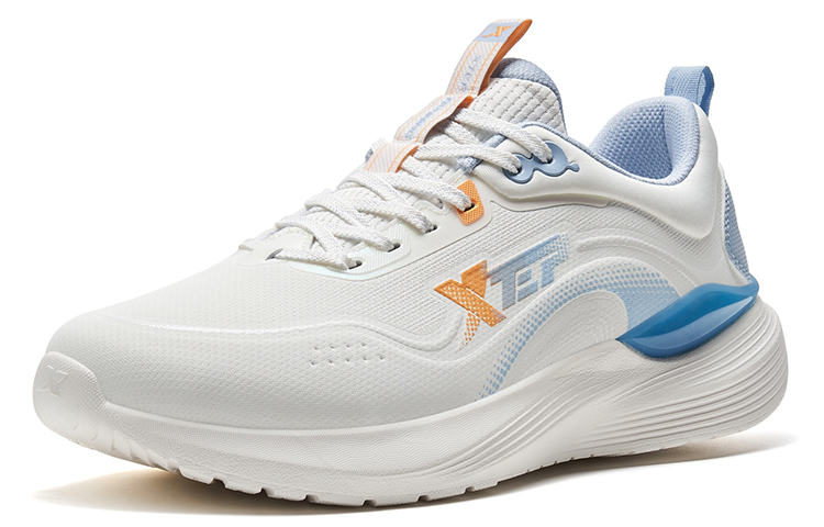 XTEP Cloud 3.0 Cushioning Slip Resistant Abrasion Resistant Lightweight Low top Casual Running Shoes Men’s White Blue
