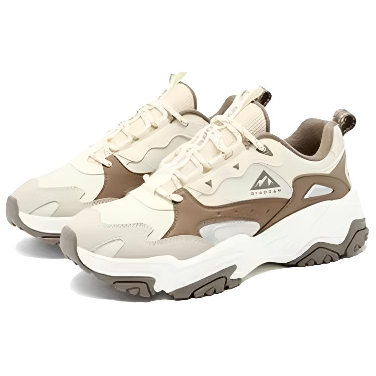 QIAODAN Slip Resistant Abrasion Resistant Slip Resistant Abrasion Resistant Low top Running Shoes Women’s Beige Brown