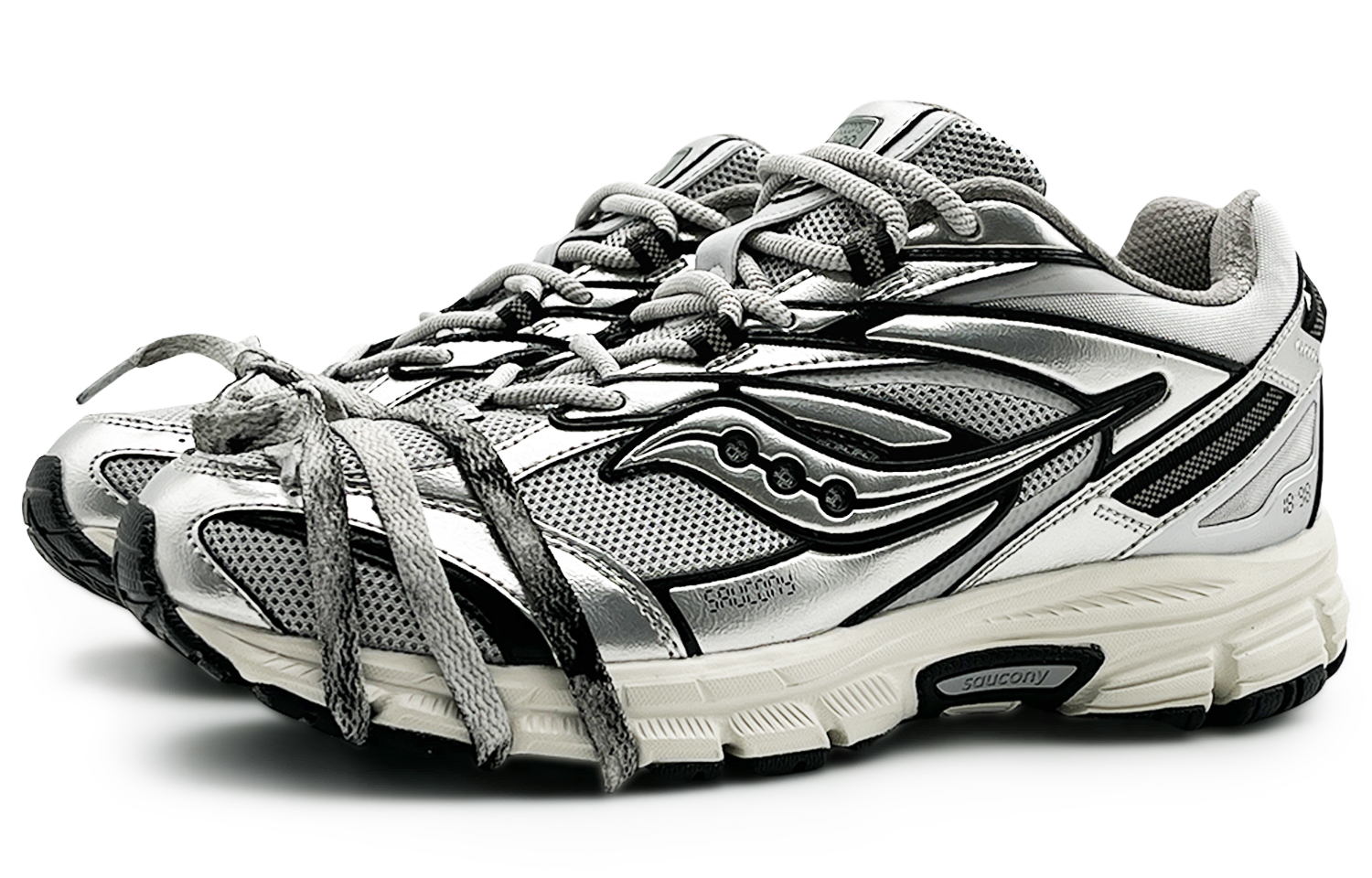 Saucony Slip Resistant Abrasion Resistant Support Low top Running Shoes Unisex Black Gray