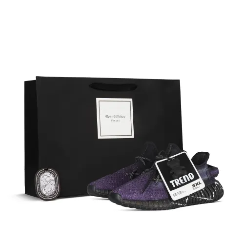 Adidas Originals Yeezy Boost 350 V2 Low top Casual Shoes Unisex Black Purple