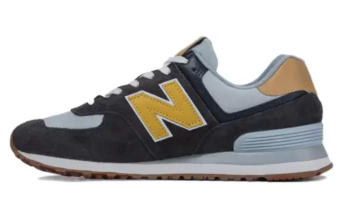 New Balance NB 574 Running Shoes Men's Low Top Black/Gray/Yellow