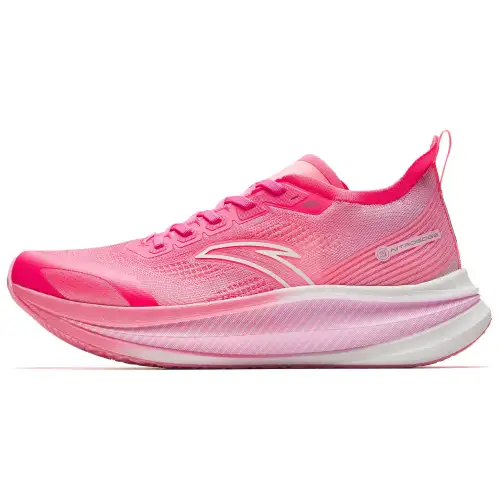 Anta Cushioning Abrasion Resistant Breathable Low top Full Length Carbon Plate Running Shoes Men's Red Pink