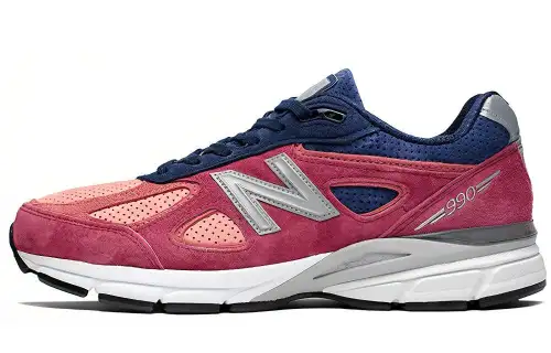 New Balance NB 990 V4 comfortable and versatile low-top running shoes for men and women, red and blue