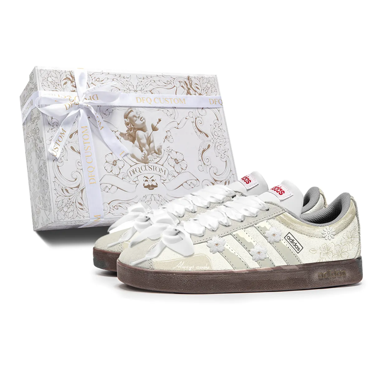 Adidas VL COURT 2.0 Grass Gray Heather Abrasion Resistant Abrasion Resistant Low top Skateboard Shoes Unisex Ecru