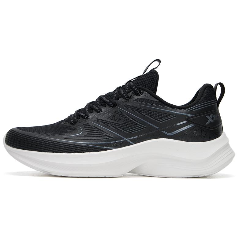 XTEP Cushioning Slip Resistant Abrasion Resistant Low top Casual Running Shoes Men’s Black White
