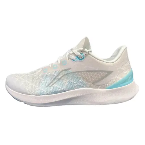 Li Ning Qingyi Cushioning Rebound Cushioning Rebound Low top Casual Running Shoes Women's White Blue