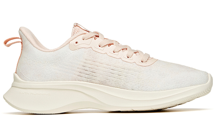 Anta Cushioning Slip Resistant Abrasion Resistant Breathable Lightweight Low top Running Shoes Women’s White Pink