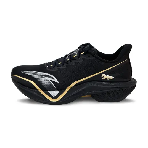 Anta MACH 5.0 Slip Resistant Abrasion Resistant Low top Casual Running Shoes Men's Black Gold