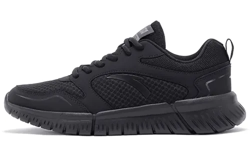 Anta Mesh Slip Resistant, Abrasion Resistant, Breathable Low top Running Shoes Men's Pure Black