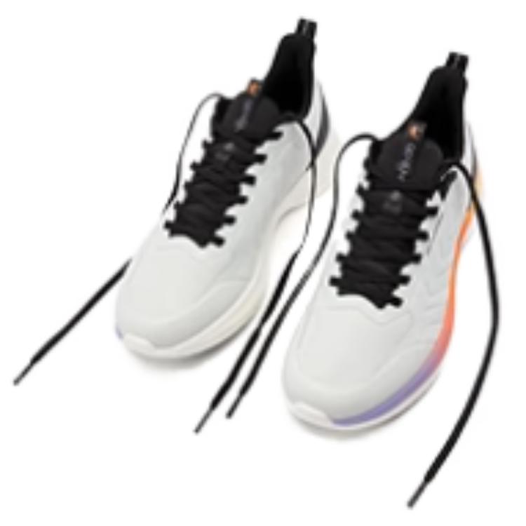 QIAODAN Cushioning Slip Resistant Cushioning Slip Resistant Low top Casual Running Shoes Men’s Gray Black Orange