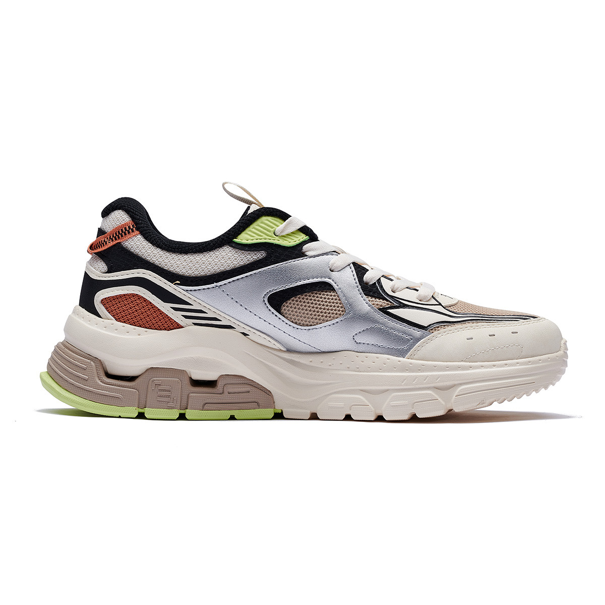 361° Cushioning Slip Resistant Abrasion Resistant Lightweight Low top Casual Running Shoes Men’s Beige Black