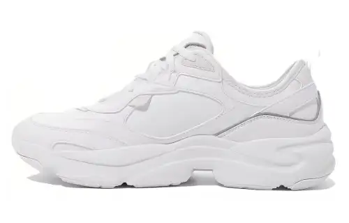 FILA Ray Synthetic Leather Cushioning Low top Running Shoes Unisex White