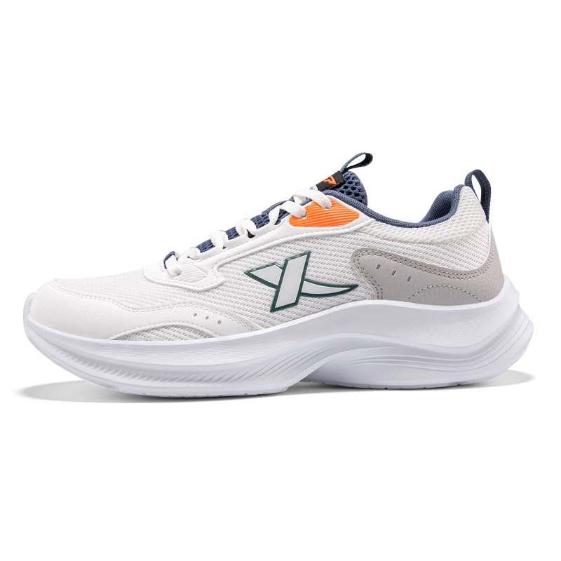 XTEP Cushioning Slip Resistant Breathable Low top Running Shoes Men’s Beige Blue Gray