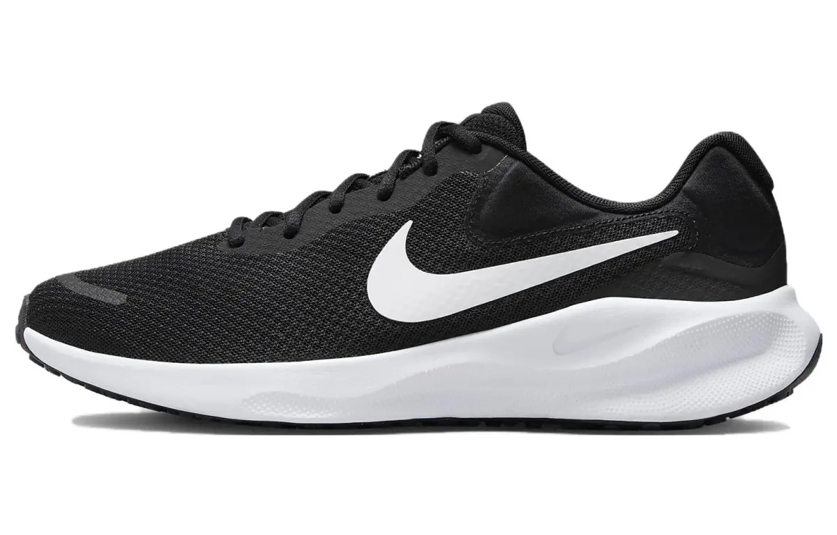 Nike REVOLUTION 7 Fabric Breathable Low top Casual Running Shoes Men's Black