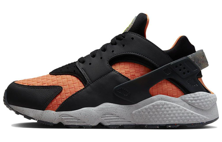 Мужские кроссовки Nike Air Huarache Huarache Crater Premium (черно-оранжевые)