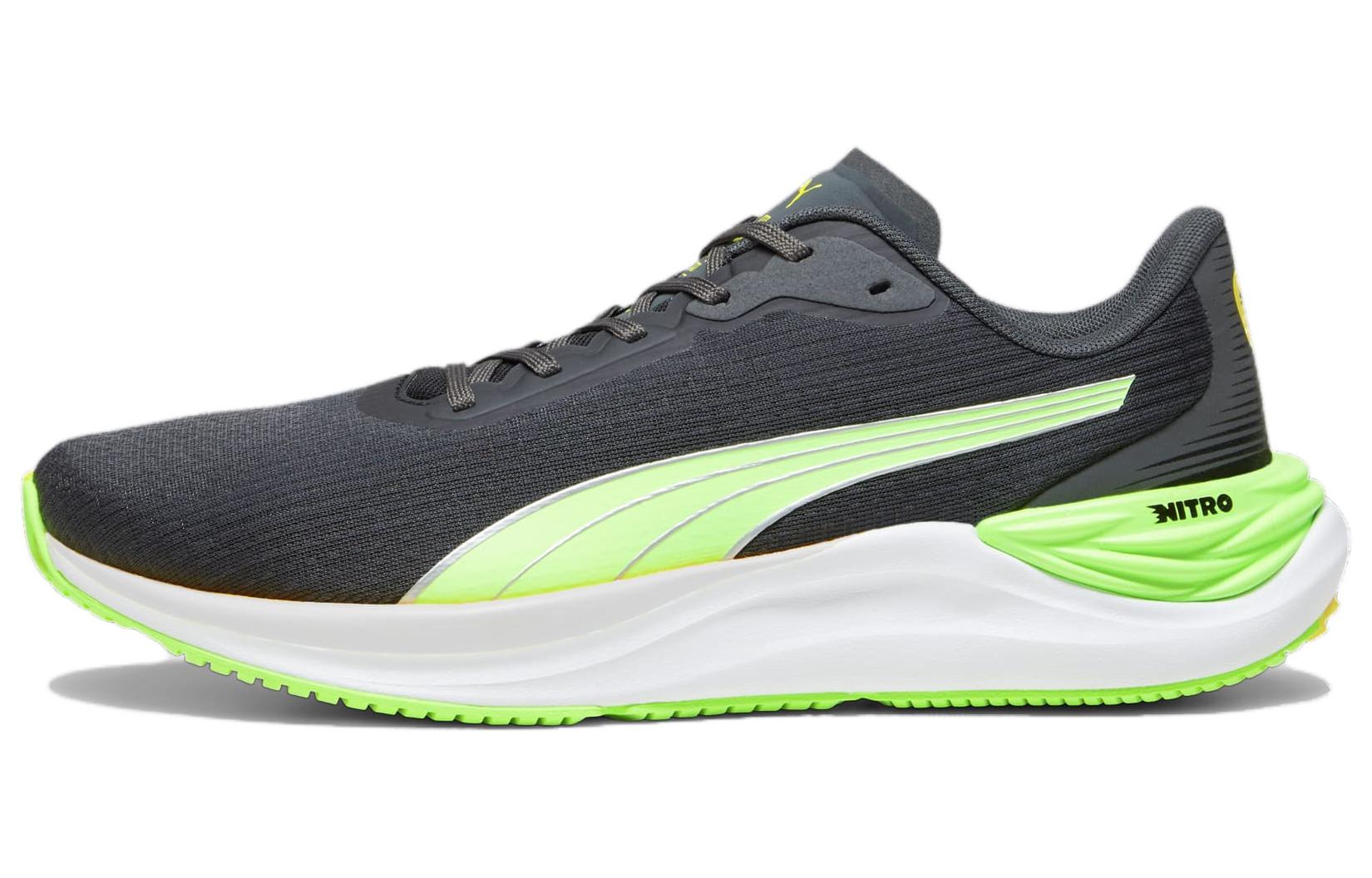 PUMA Electrify Nitro 3 Slip Resistant Low top Running Shoes Men's Black Green