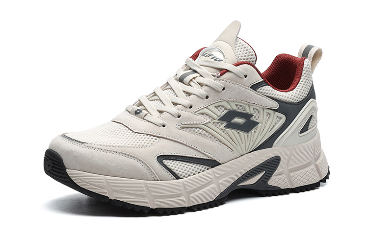 LOTTO Cushioning Abrasion Resistant Slip Resistant Low top Running Shoes Men’s Oat White