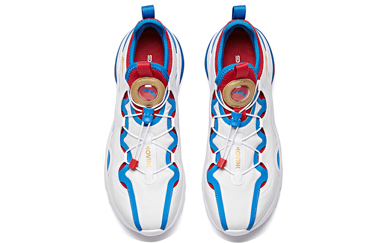 Anta Comfortable Fabric Cushioning Breathable Low top Running Shoes Men’s White Red Blue