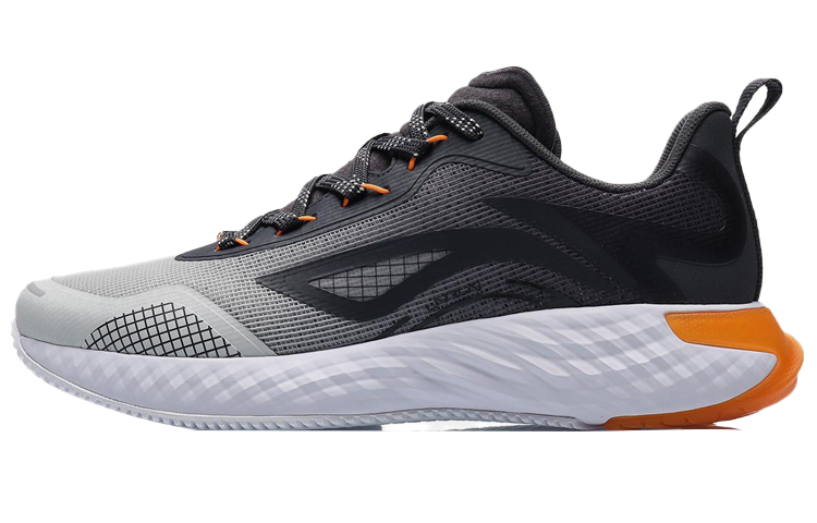 Li Ning Comfortable Abrasion Resistant Breathable Low top Running Shoes Men’s Gray Black