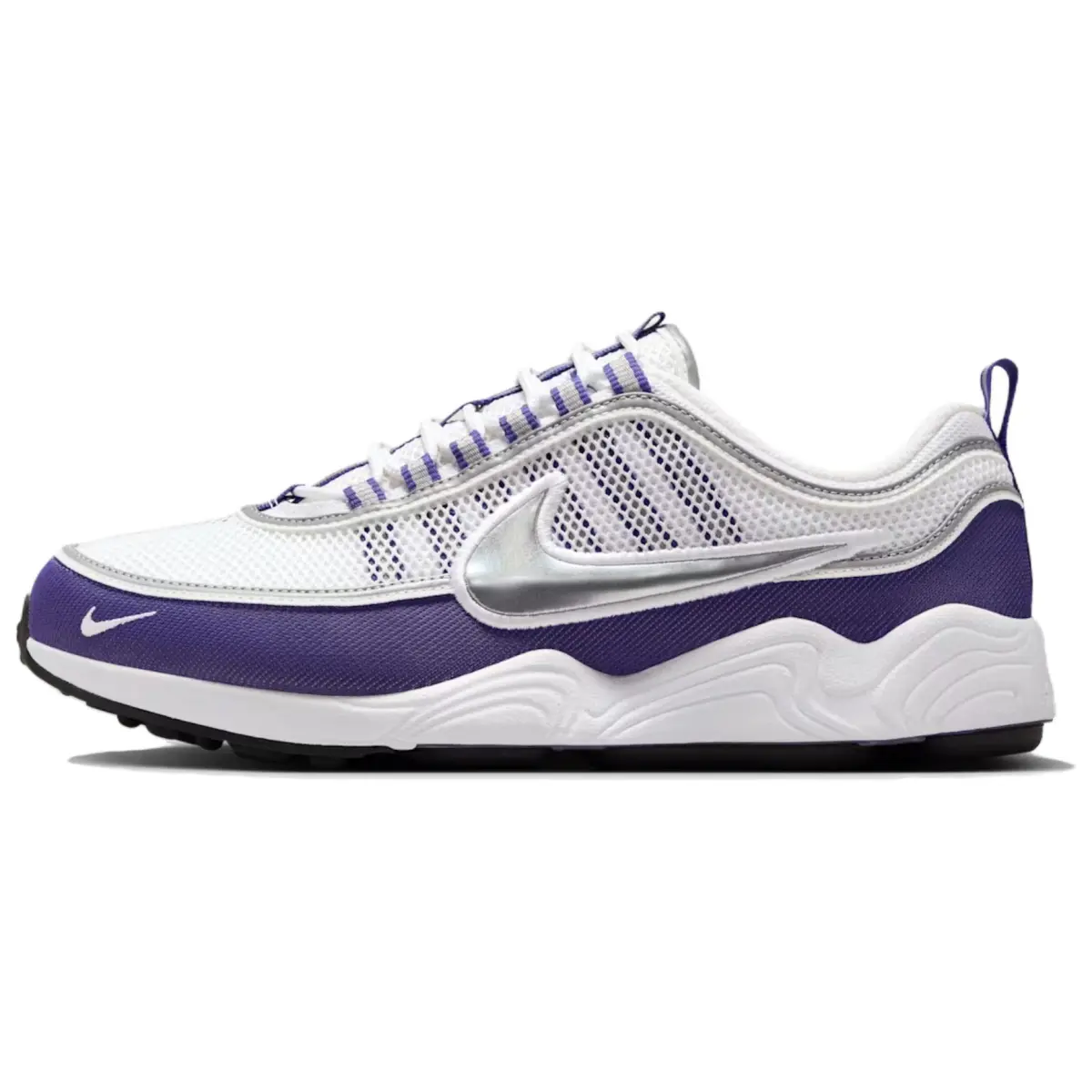 Nike Zoom Spiridon Mesh, Synthetic Leather Breathable Low top Casual Running Shoes Men's White Purple