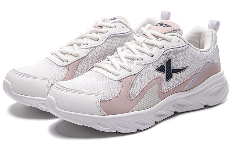 XTEP Cushioned Wear-Resistant Breathable Lightweight Low-Top Running Shoes Women’s Beige Pink