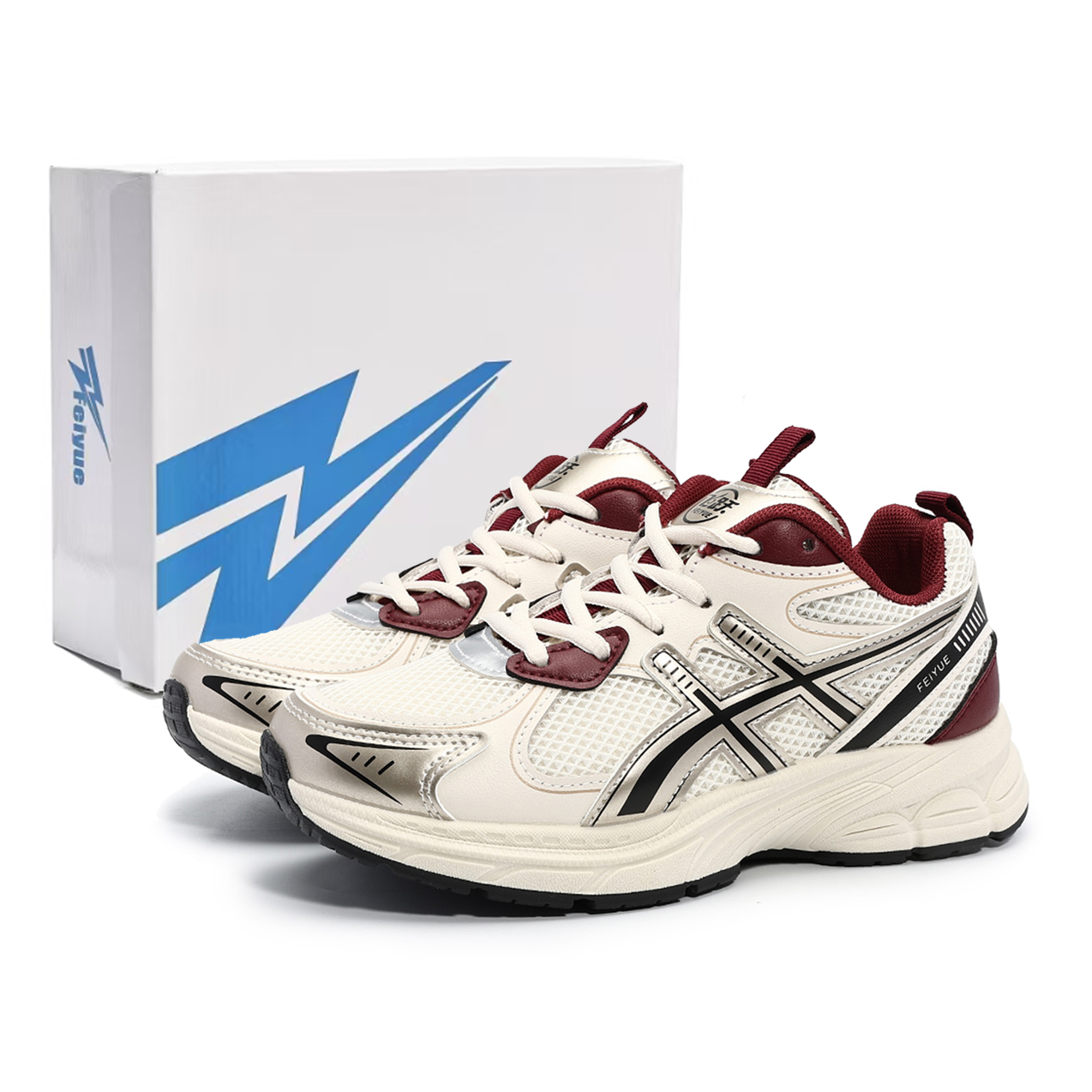 Feiyue Cushioning Abrasion Resistant Lightweight Breathable Slip Resistant Low top Casual Running Shoes Women’s