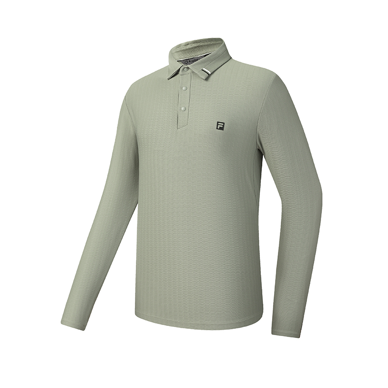 Мужское поло Fila Golf (серо-зеленое)