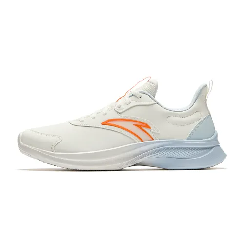 Anta Hydrogen Run Slip Resistant Abrasion Resistant Low top Running Shoes Men's White Blue Orange