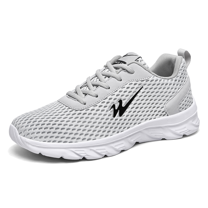 Binary Cushioning Rebound Lightweight Breathable Slip Resistant Low top Running Shoes Men’s Light Gray