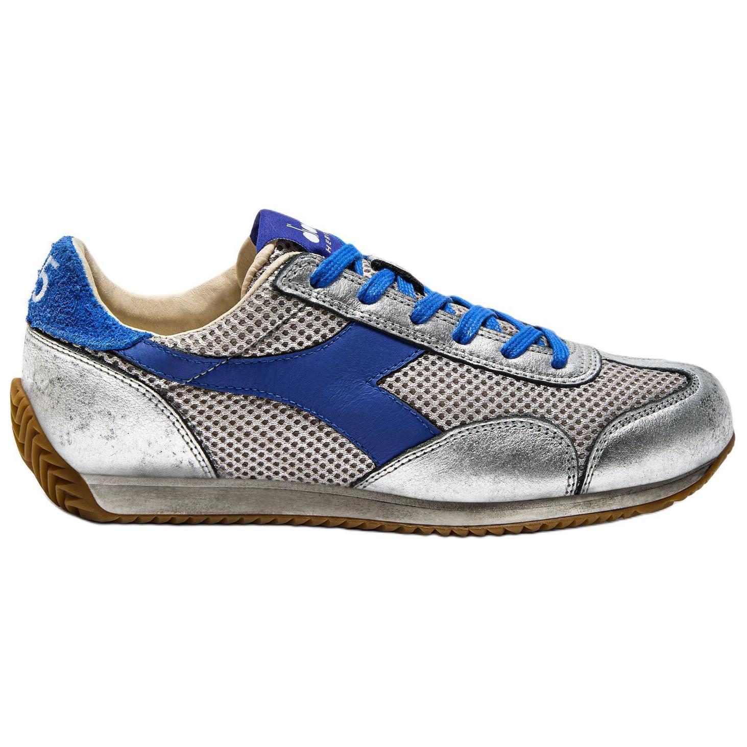 Diadora Heritage Slip Resistant Abrasion Resistant Low top Running Shoes Unisex Silver Blue