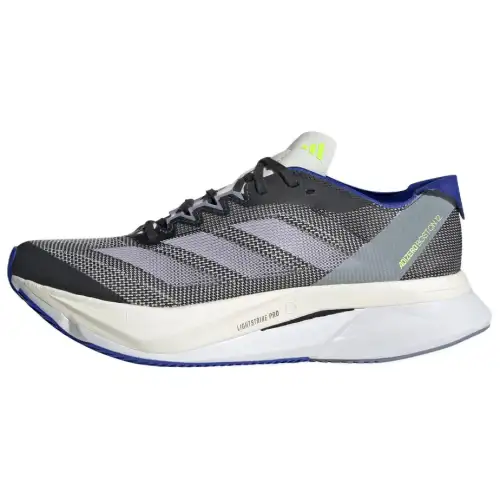 Adidas Adizero Boston 12 Abrasion Resistant Low top Running Shoes Women's Gray Blue