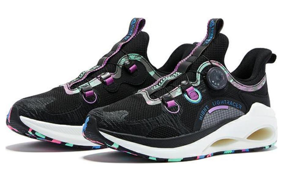 QIAODAN Comfortable Lightweight Rebound Low top Running Shoes Men’s Black Purple